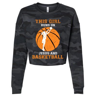 Jesus Basketball Sayings Christian Gifts Teen Girl Graphic Cropped Pullover Crew