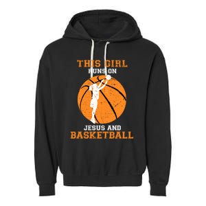 Jesus Basketball Sayings Christian Gifts Teen Girl Graphic Garment-Dyed Fleece Hoodie