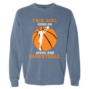 Jesus Basketball Sayings Christian Gifts Teen Girl Graphic Garment-Dyed Sweatshirt