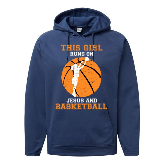 Jesus Basketball Sayings Christian Gifts Teen Girl Graphic Performance Fleece Hoodie