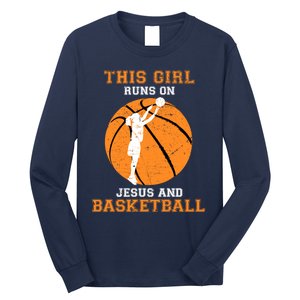 Jesus Basketball Sayings Christian Gifts Teen Girl Graphic Long Sleeve Shirt