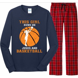 Jesus Basketball Sayings Christian Gifts Teen Girl Graphic Long Sleeve Pajama Set