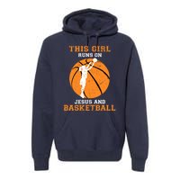 Jesus Basketball Sayings Christian Gifts Teen Girl Graphic Premium Hoodie