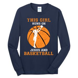 Jesus Basketball Sayings Christian Gifts Teen Girl Graphic Tall Long Sleeve T-Shirt