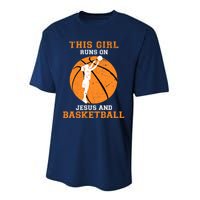 Jesus Basketball Sayings Christian Gifts Teen Girl Graphic Performance Sprint T-Shirt