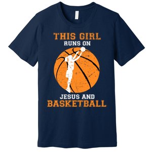 Jesus Basketball Sayings Christian Gifts Teen Girl Graphic Premium T-Shirt