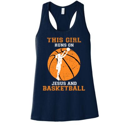 Jesus Basketball Sayings Christian Gifts Teen Girl Graphic Women's Racerback Tank