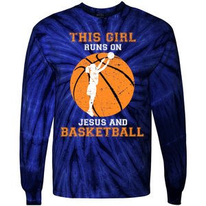 Jesus Basketball Sayings Christian Gifts Teen Girl Graphic Tie-Dye Long Sleeve Shirt