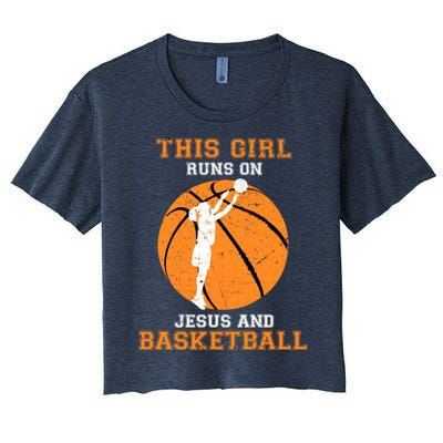 Jesus Basketball Sayings Christian Gifts Teen Girl Graphic Women's Crop Top Tee