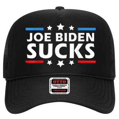 Joe Biden Sucks, Anti Biden High Crown Mesh Back Trucker Hat