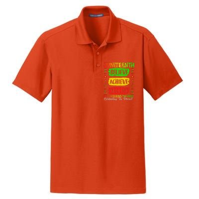 Juneteenth Believe Succeed Remembering The Past African Dry Zone Grid Polo