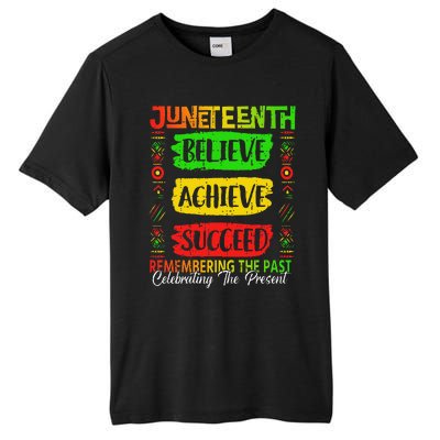 Juneteenth Believe Succeed Remembering The Past African Tall Fusion ChromaSoft Performance T-Shirt