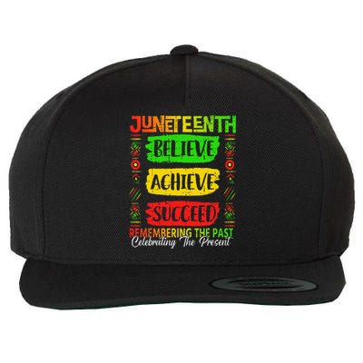 Juneteenth Believe Succeed Remembering The Past African Wool Snapback Cap