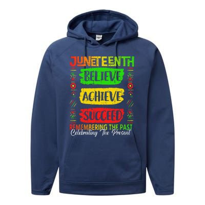 Juneteenth Believe Succeed Remembering The Past African Performance Fleece Hoodie