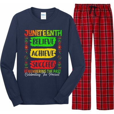 Juneteenth Believe Succeed Remembering The Past African Long Sleeve Pajama Set