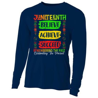 Juneteenth Believe Succeed Remembering The Past African Cooling Performance Long Sleeve Crew