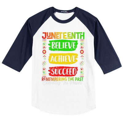 Juneteenth Believe Succeed Remembering The Past African Baseball Sleeve Shirt