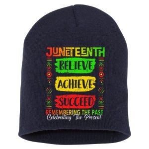 Juneteenth Believe Succeed Remembering The Past African Short Acrylic Beanie