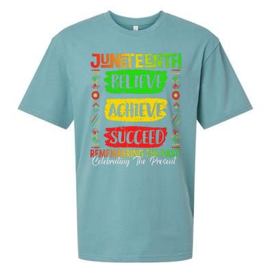 Juneteenth Believe Succeed Remembering The Past African Sueded Cloud Jersey T-Shirt