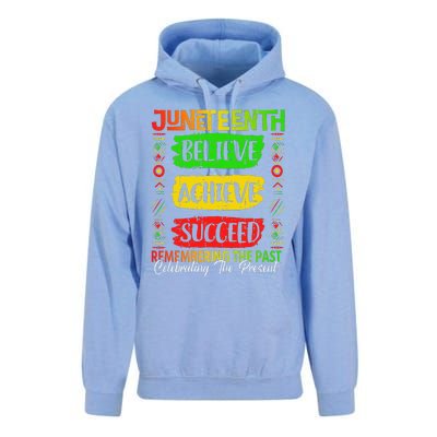 Juneteenth Believe Succeed Remembering The Past African Unisex Surf Hoodie