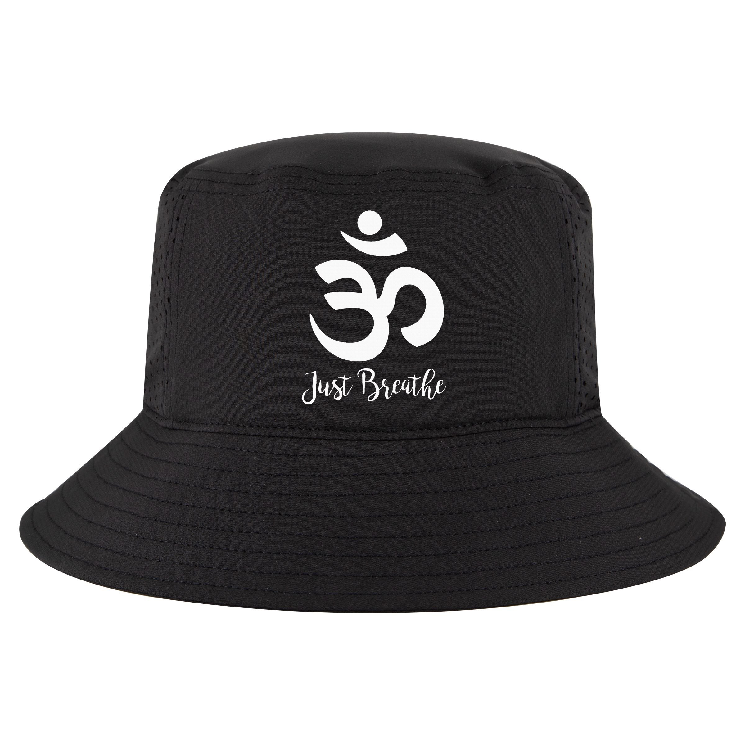 Just Breathe Spiritual Yoga Symbol Namaste Cool Comfort Performance Bucket Hat