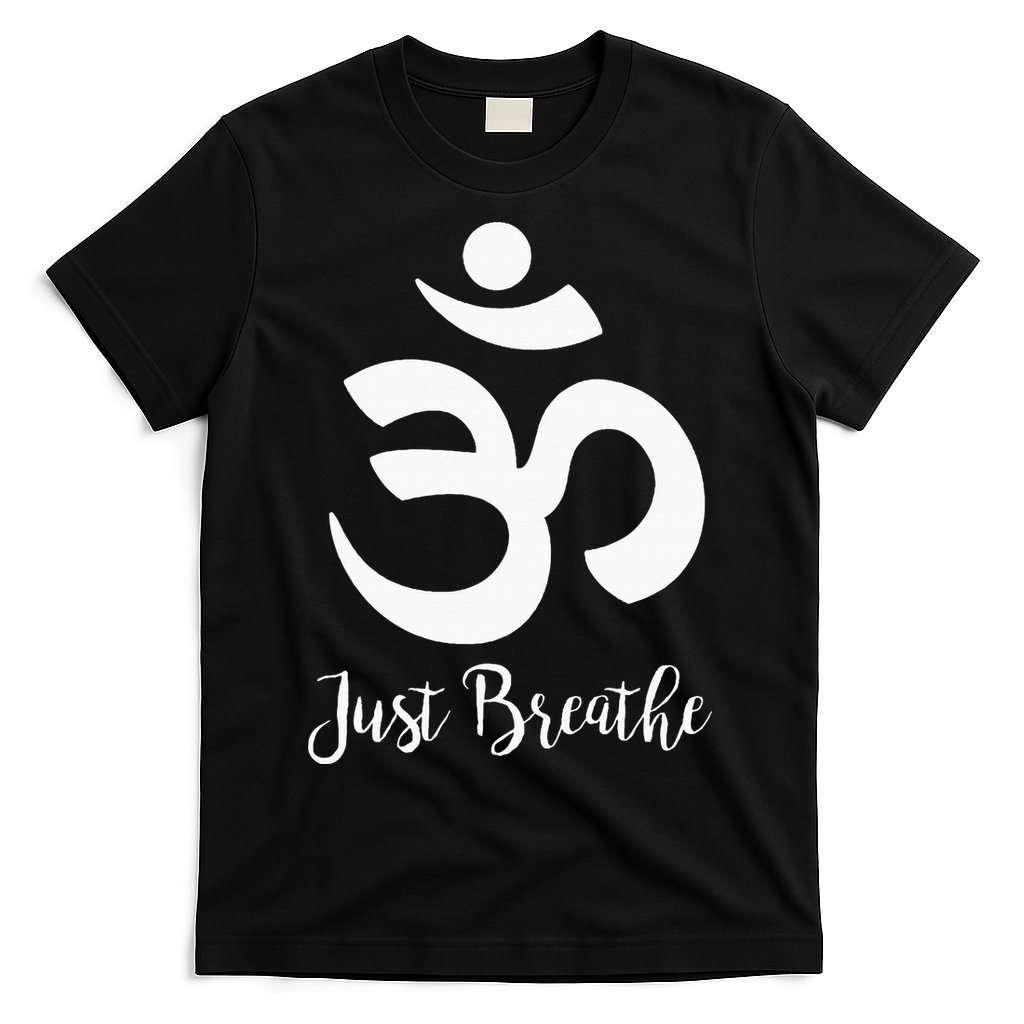 Just Breathe Spiritual Yoga Symbol Namaste T-Shirt