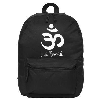 Just Breathe Spiritual Yoga Symbol Namaste 16 in Basic Backpack