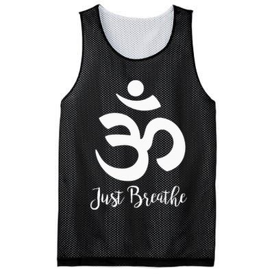 Just Breathe Spiritual Yoga Symbol Namaste Mesh Reversible Basketball Jersey Tank