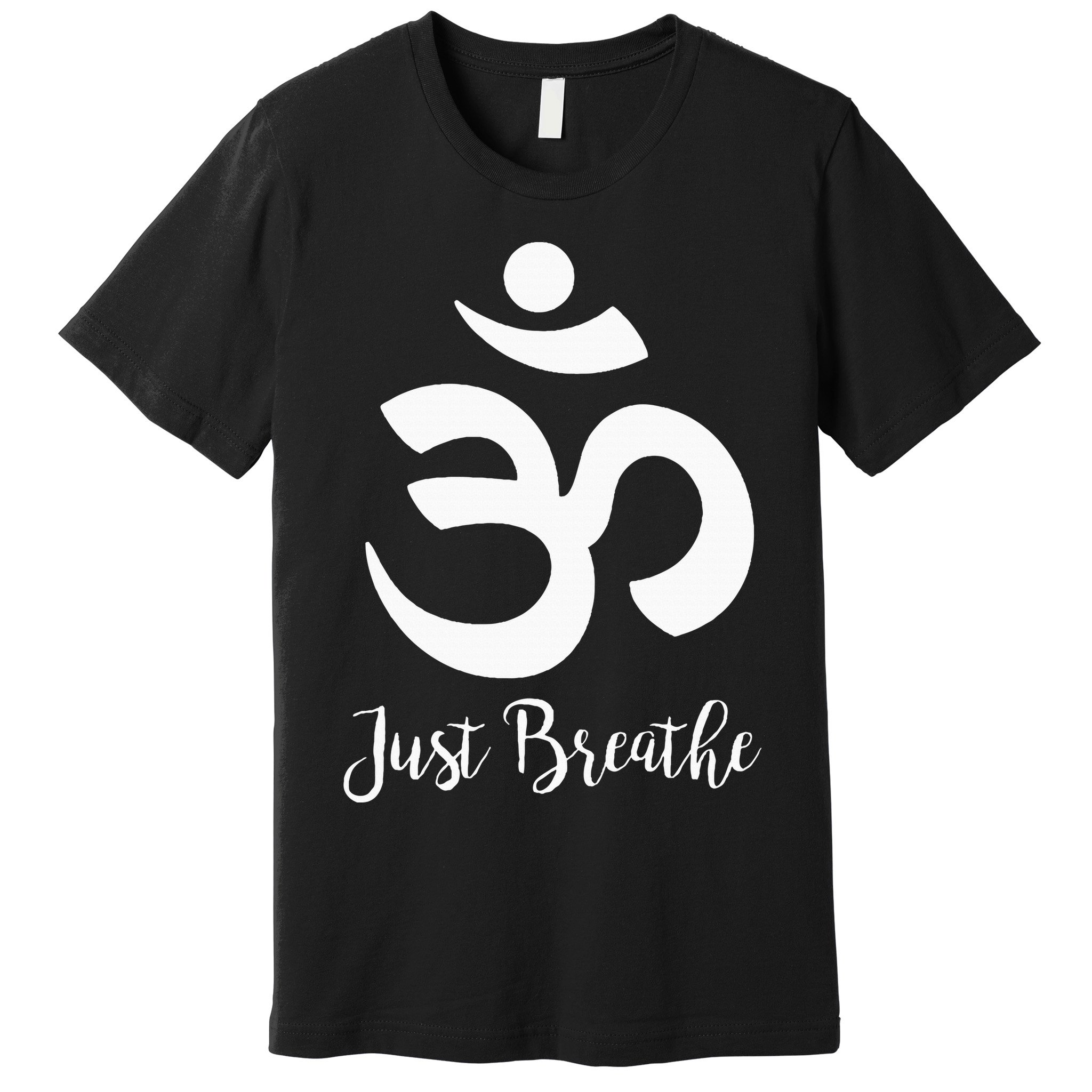 Just Breathe Spiritual Yoga Symbol Namaste Premium T-Shirt
