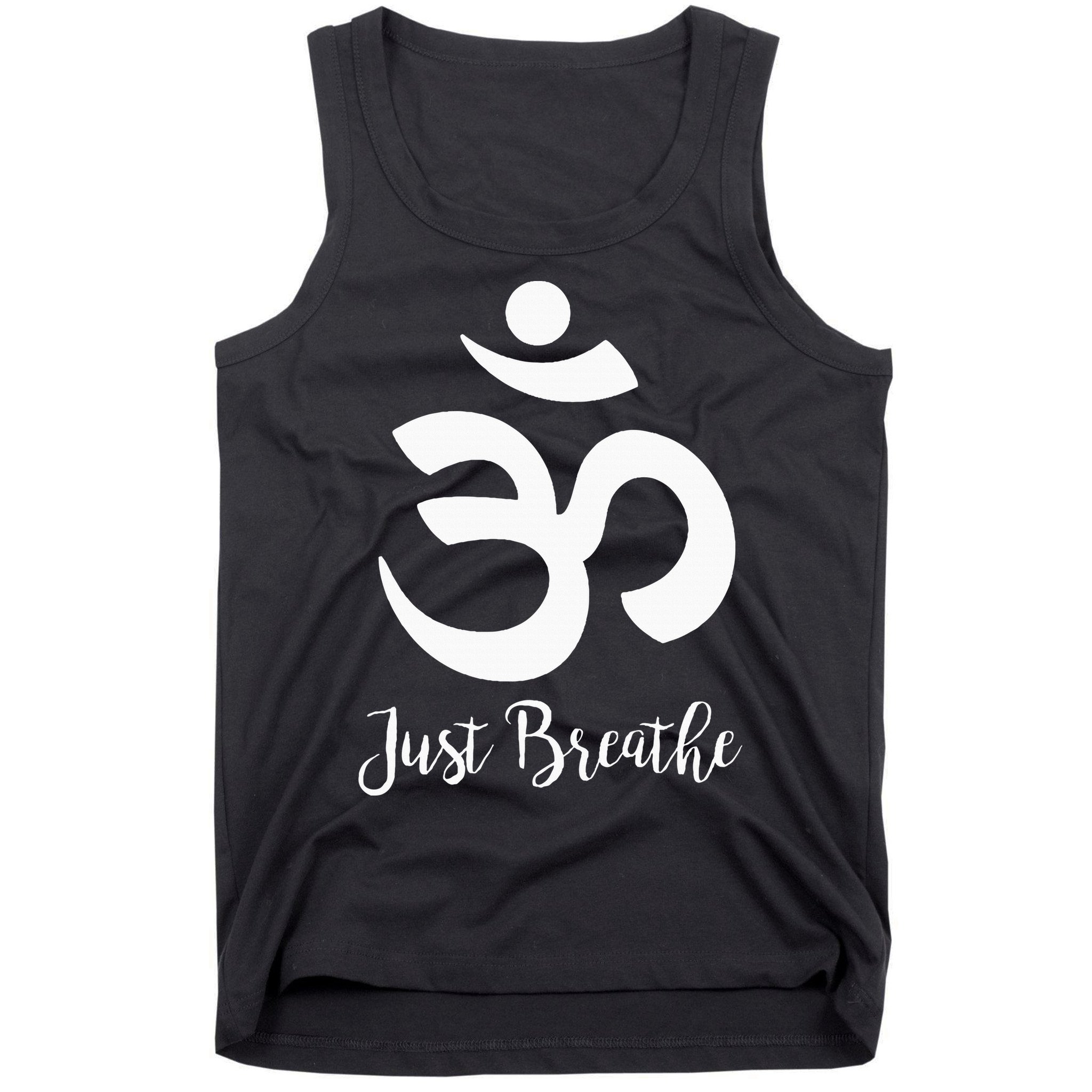 Just Breathe Spiritual Yoga Symbol Namaste Tank Top