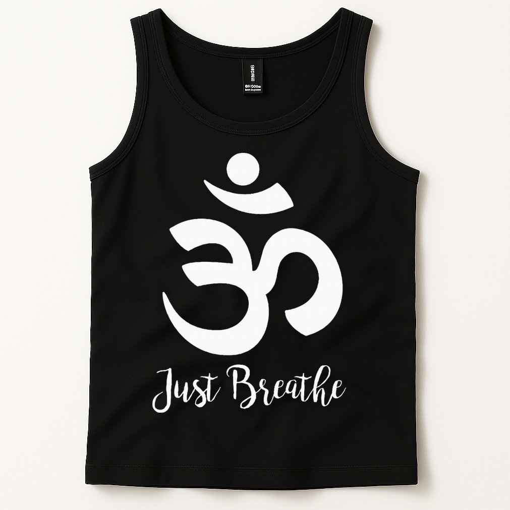 Just Breathe Spiritual Yoga Symbol Namaste Tank Top
