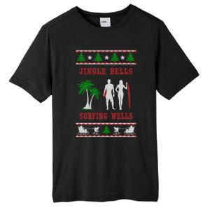 Jingle Bells Surfing Wells Ugly Christmas Tall Fusion ChromaSoft Performance T-Shirt