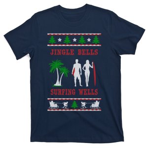 Jingle Bells Surfing Wells Ugly Christmas T-Shirt