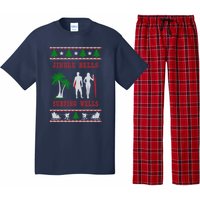 Jingle Bells Surfing Wells Ugly Christmas Pajama Set