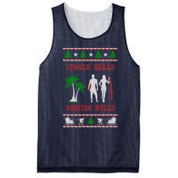 Jingle Bells Surfing Wells Ugly Christmas Mesh Reversible Basketball Jersey Tank