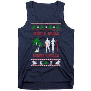 Jingle Bells Surfing Wells Ugly Christmas Tank Top