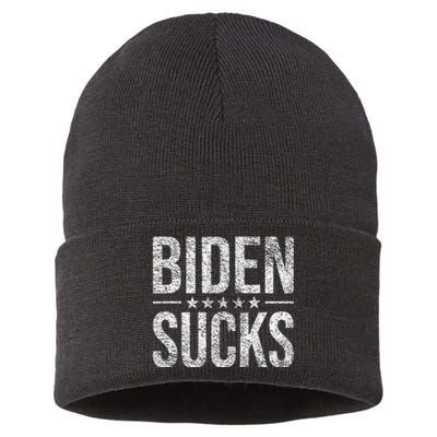 Joe Biden Sucks Anti Biden Sustainable Knit Beanie