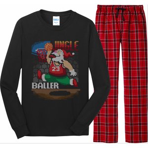 Jingle Baller Santa Claus Basketball Ugly Christmas Gift Long Sleeve Pajama Set