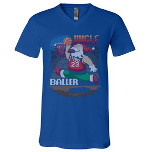 Jingle Baller Santa Claus Basketball Ugly Christmas Gift V-Neck T-Shirt