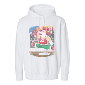 Jingle Baller Santa Claus Basketball Ugly Christmas Gift Garment-Dyed Fleece Hoodie