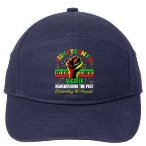 Juneteenth Believe Succeed Remembering The Past Affrican 7-Panel Snapback Hat