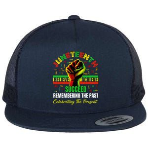 Juneteenth Believe Succeed Remembering The Past Affrican Flat Bill Trucker Hat