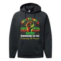 Juneteenth Believe Succeed Remembering The Past Affrican Performance Fleece Hoodie