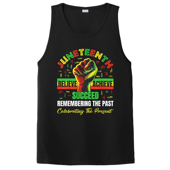 Juneteenth Believe Succeed Remembering The Past Affrican PosiCharge Competitor Tank