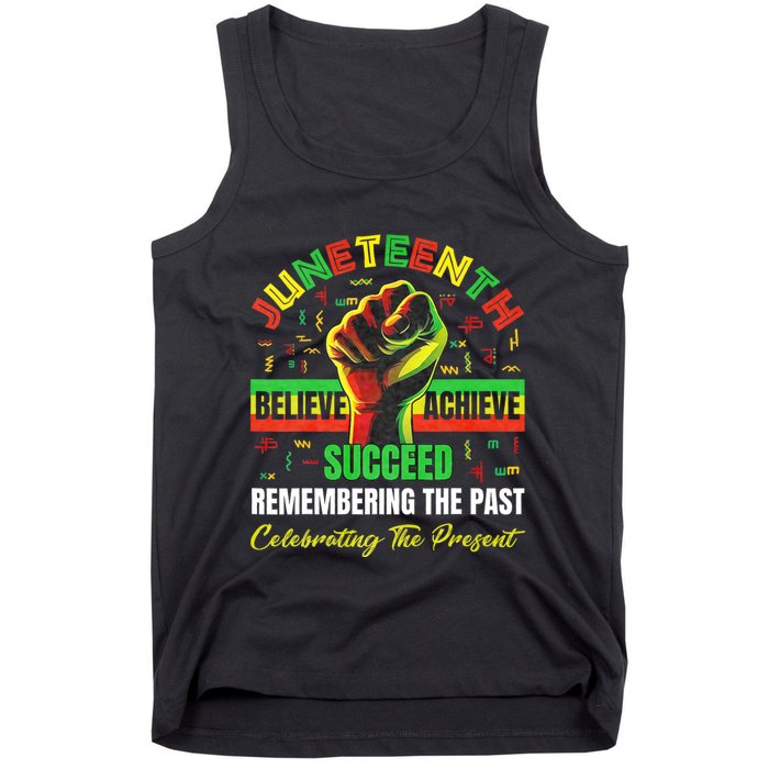 Juneteenth Believe Succeed Remembering The Past Affrican Tank Top