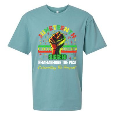 Juneteenth Believe Succeed Remembering The Past Affrican Sueded Cloud Jersey T-Shirt