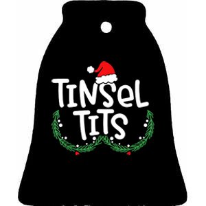 Jingle Balls Tinsel Tits Matching Couple Christmas Lovers Ceramic Bell Ornament