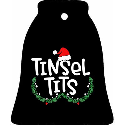 Jingle Balls Tinsel Tits Matching Couple Christmas Lovers Ceramic Bell Ornament