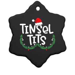 Jingle Balls Tinsel Tits Matching Couple Christmas Lovers Ceramic Star Ornament