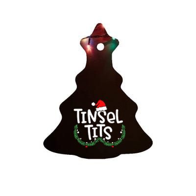 Jingle Balls Tinsel Tits Matching Couple Christmas Lovers Ceramic Tree Ornament